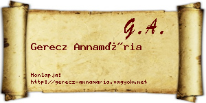 Gerecz Annamária névjegykártya